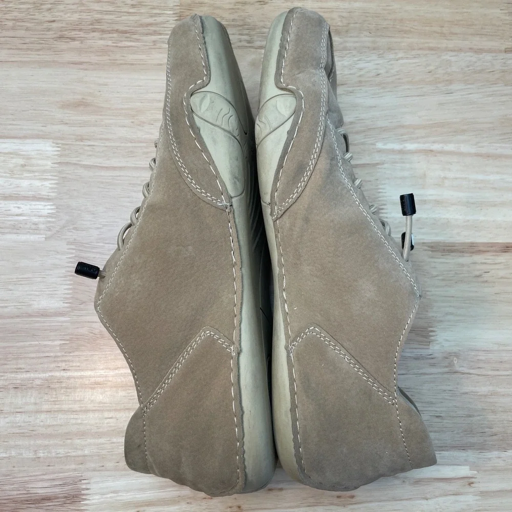 Wiecel Mens Suede Driving Shoes Tan Slip On‎ Speed Laces Size 43 Low Top Loafers